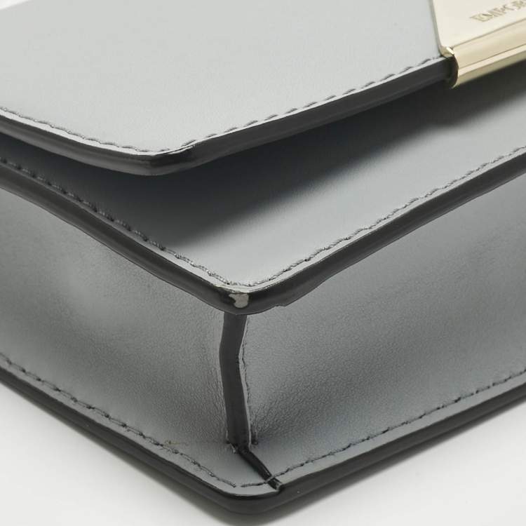 Pre Owned Emporio Armani Light Blue Leather Astrid Chain Crossbody Bag