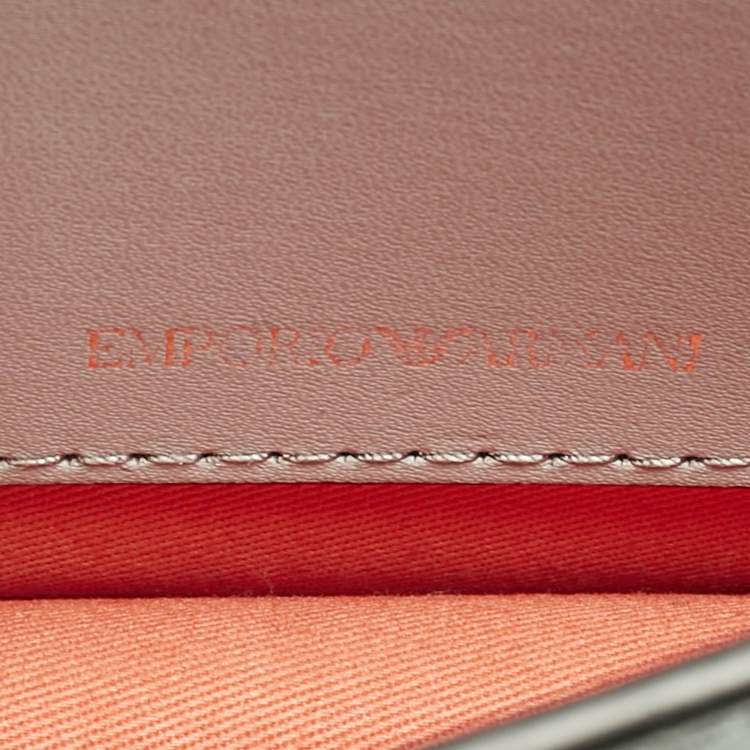 Pre Owned Emporio Armani Grey Leather Astrid Chain Crossbody Bag