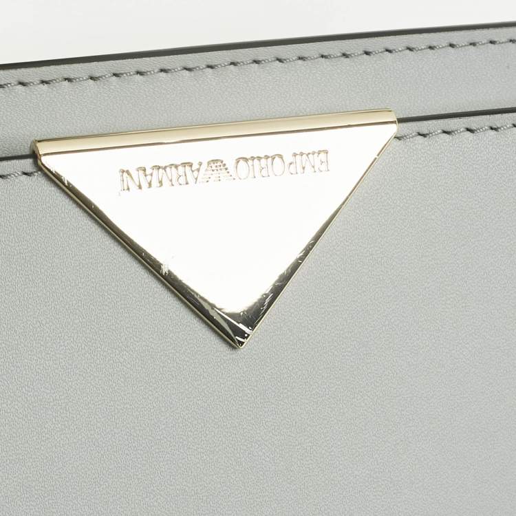 Pre Owned Emporio Armani Grey Leather Astrid Chain Crossbody Bag