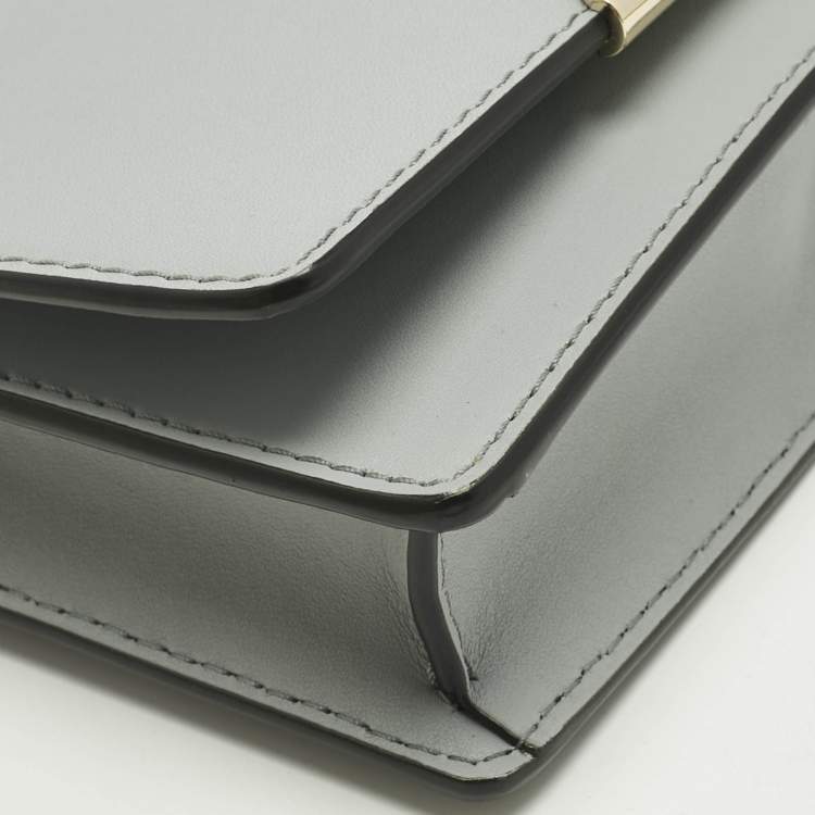 Pre Owned Emporio Armani Grey Leather Astrid Chain Crossbody Bag