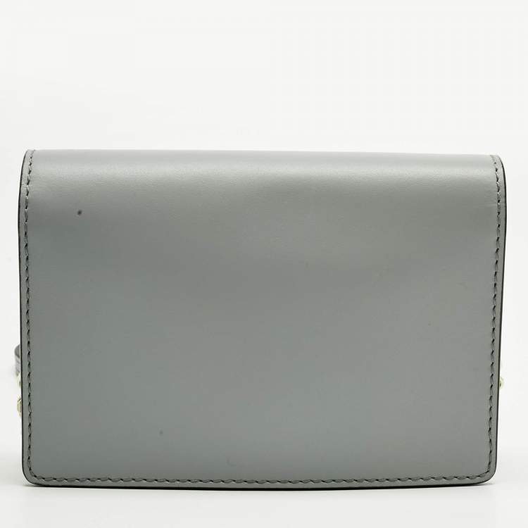 Pre Owned Emporio Armani Grey Leather Astrid Chain Crossbody Bag