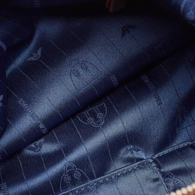 Pre Owned Emporio Armani Logo Brown Leather Hobo