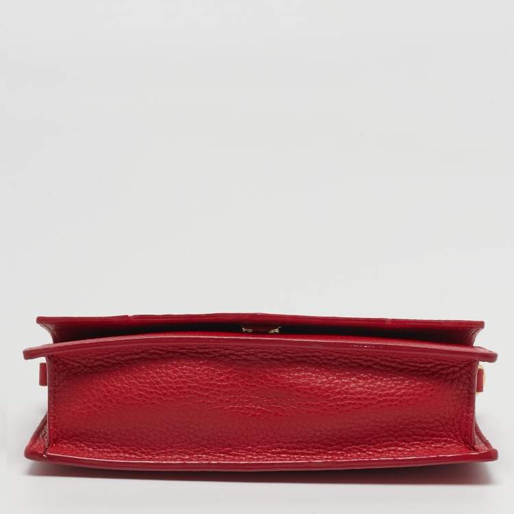 Pre Owned Emporio Armani Envelope Red Faux Leather Crossbody Bag