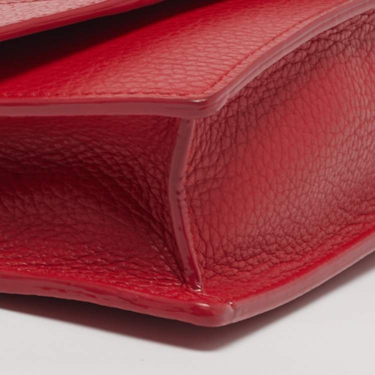 Pre Owned Emporio Armani Envelope Red Faux Leather Crossbody Bag