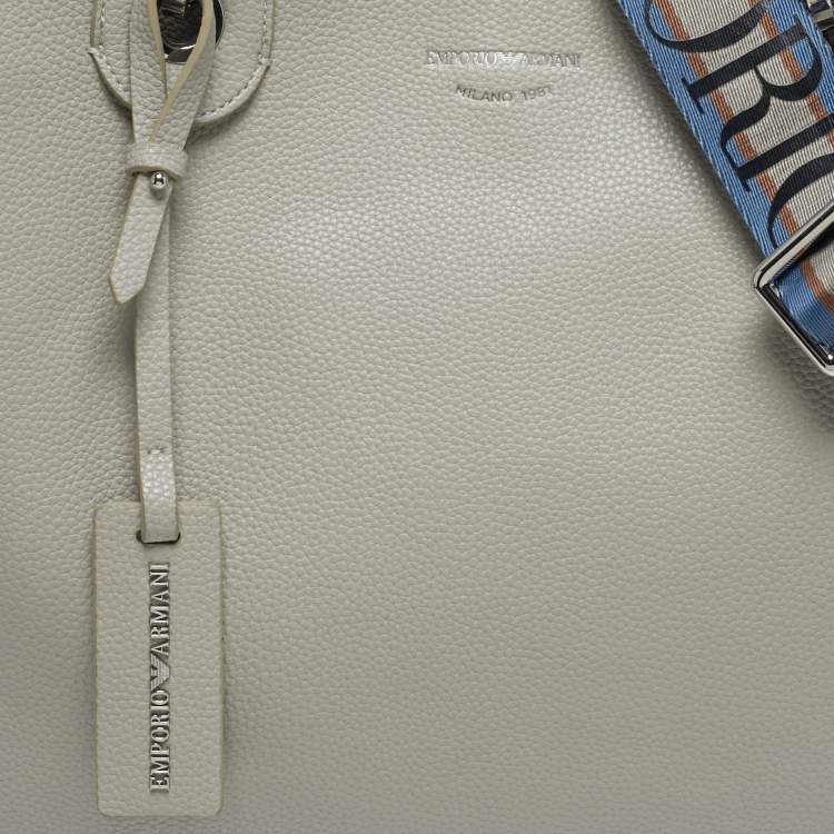 Pre Owned Emporio Armani MyEA Medium Grey Faux Leather Shopper Tote