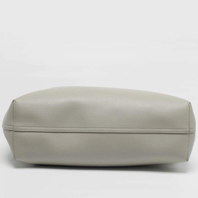 Pre Owned Emporio Armani MyEA Medium Grey Faux Leather Shopper Tote