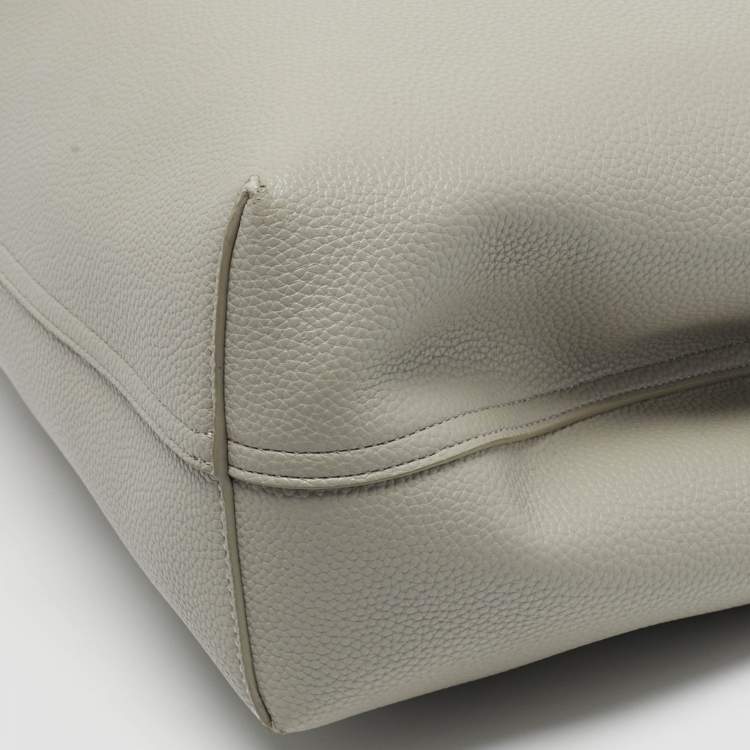 Pre Owned Emporio Armani MyEA Medium Grey Faux Leather Shopper Tote