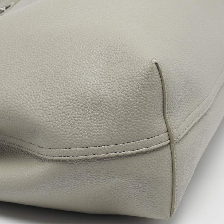 Pre Owned Emporio Armani MyEA Medium Grey Faux Leather Shopper Tote