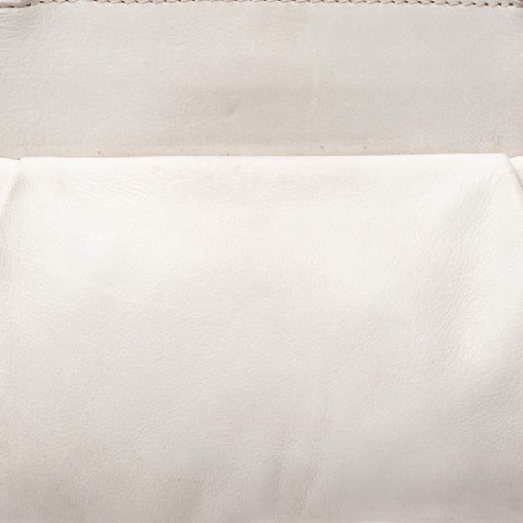 Pre Owned Emporio Armani Cream Leather Satchel