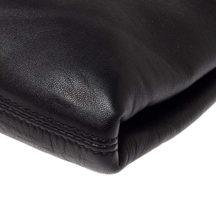 Pre Owned Emporio Armani Black Leather Frame Shoulder Bag