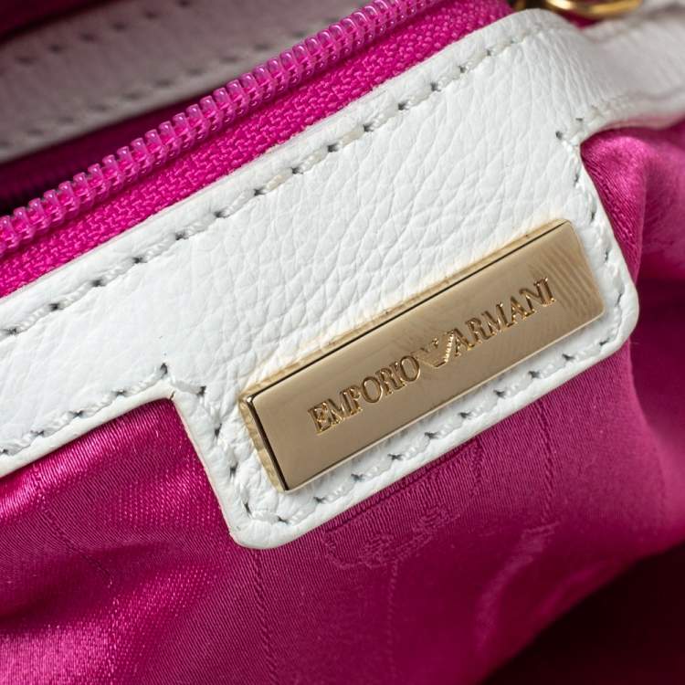 Pre Owned Emporio Armani Multicolor and Snakeskin Effect Leather Flap Crossbody Bag