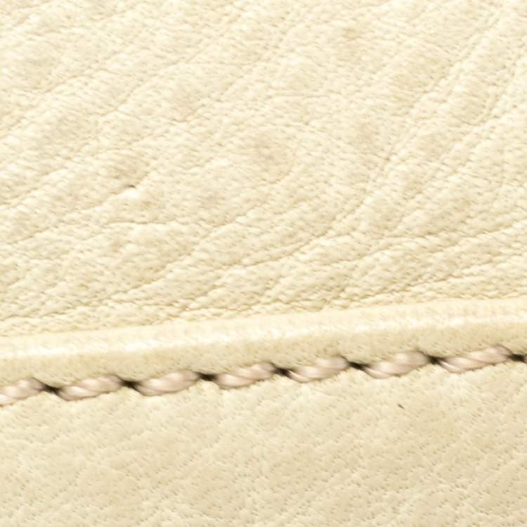 Pre Owned Emporio Armani Pale Green Leather Double Zip Tote