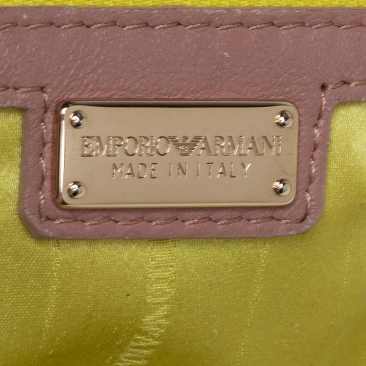 Pre Owned Emporio Armani Old Rose Pink Leather Zip Satchel