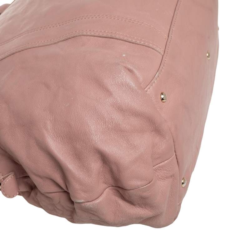 Pre Owned Emporio Armani Old Rose Pink Leather Zip Satchel