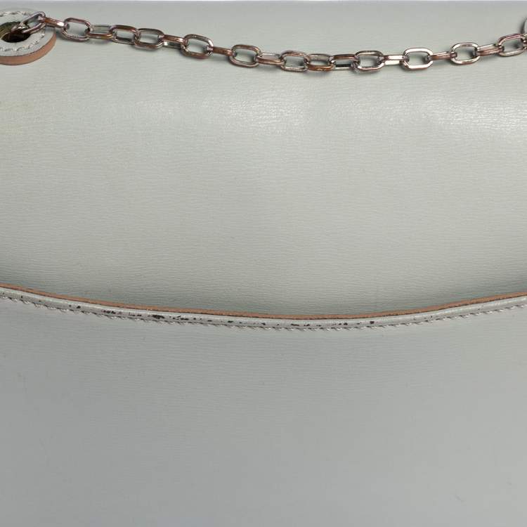 Pre Owned Emporio Armani Grey Leather Chain Shoulder Bag