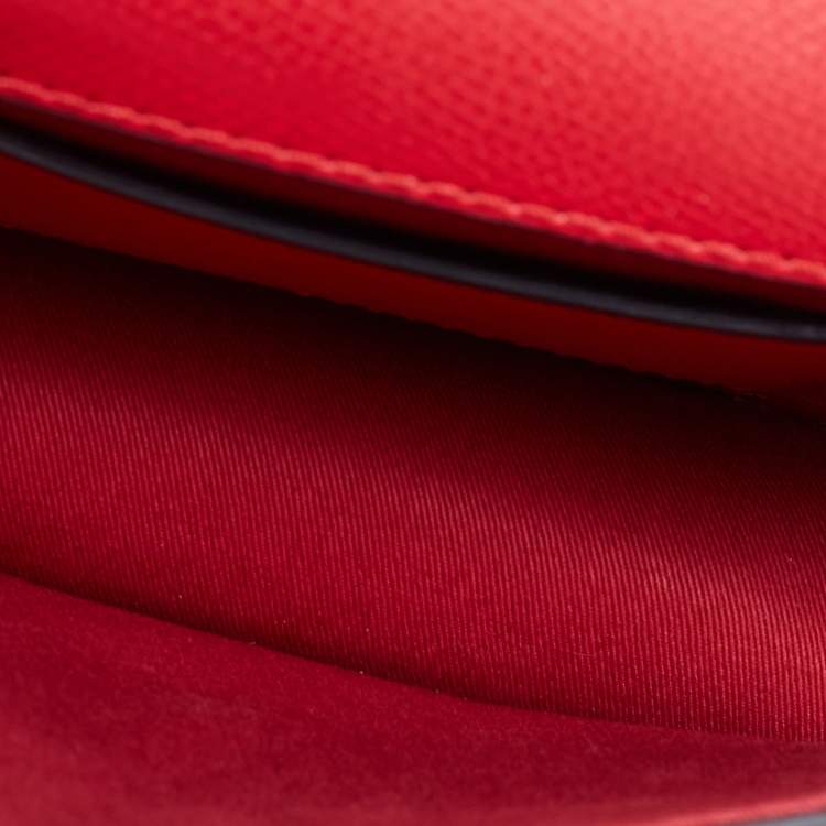 Pre Owned Emporio Armani Red Leather Flap Crossbody Bag