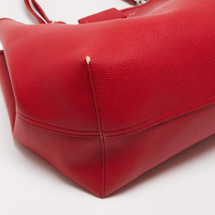 مملوكة مسبقًا Emporio Armani Red Leather Large MyEA Shopper Tote