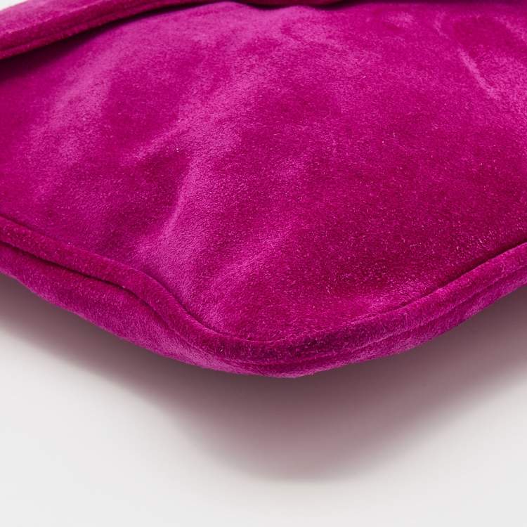 Pre Owned Emporio Armani Pink Suede Envelope Clutch