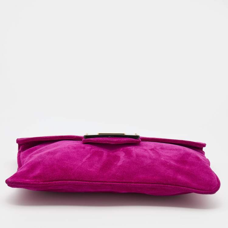 Pre Owned Emporio Armani Pink Suede Envelope Clutch