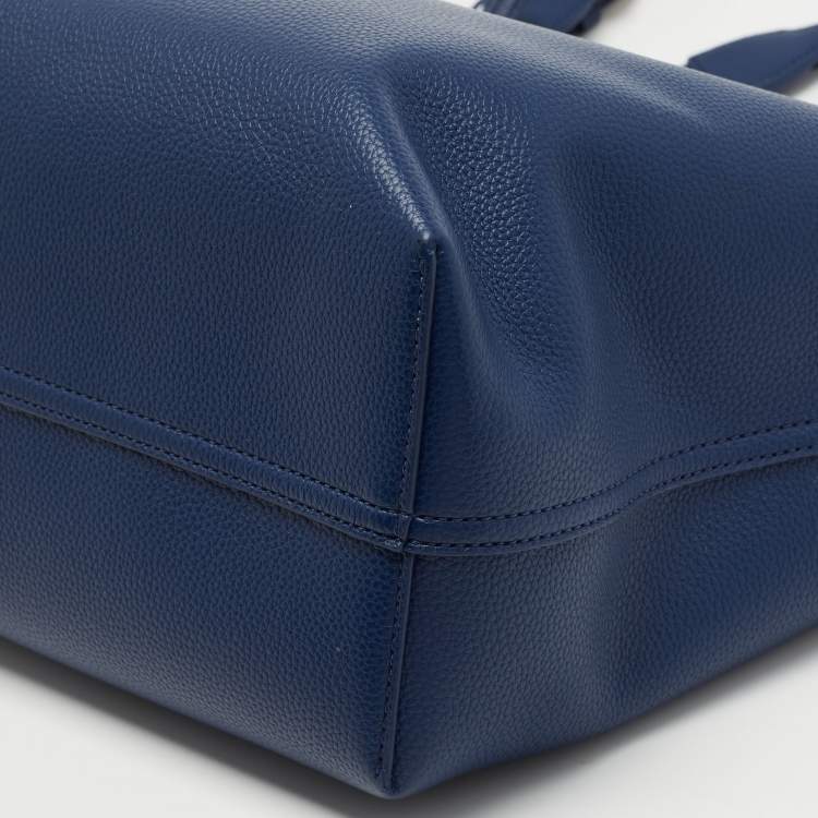 Pre Owned Emporio Armani Blue Leather MyEA Tote 