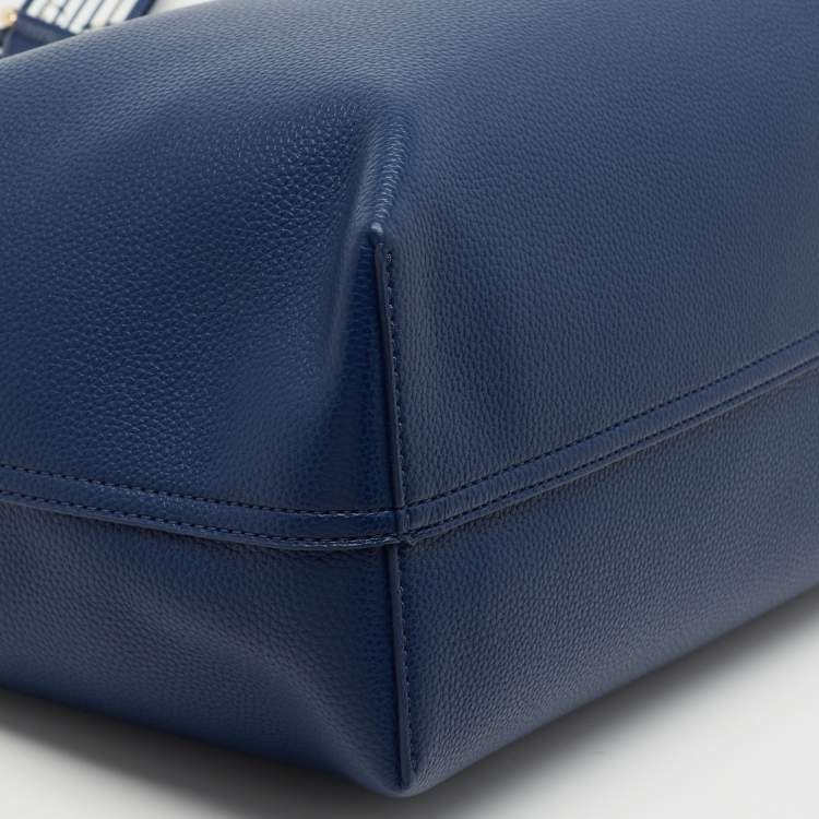 Pre Owned Emporio Armani Blue Leather MyEA Tote 