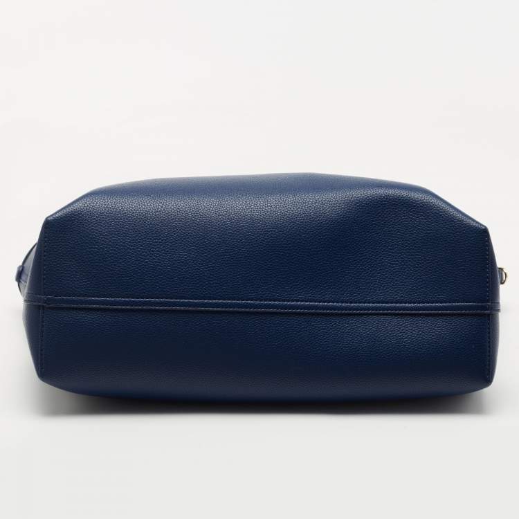 Pre Owned Emporio Armani Blue Leather MyEA Tote 