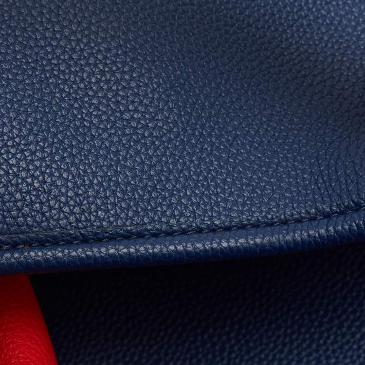 Pre Owned Emporio Armani Blue Leather MyEA Tote 