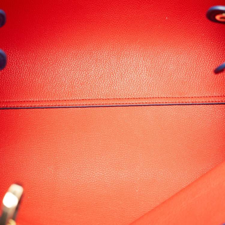 Pre Owned Emporio Armani Blue Leather MyEA Tote 