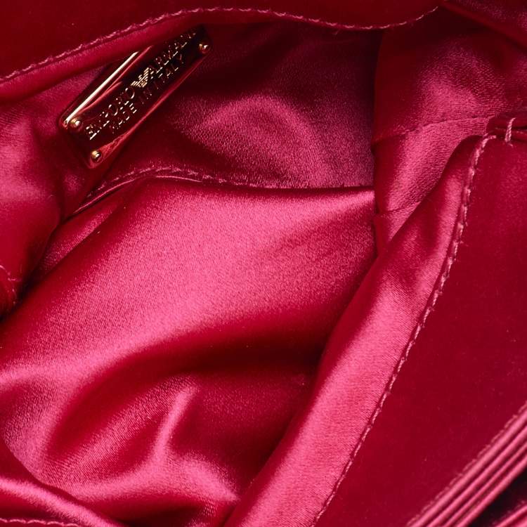 Pre Owned Emporio Armani Pink Satin Chain Bag