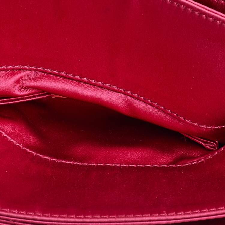 Pre Owned Emporio Armani Pink Satin Chain Bag
