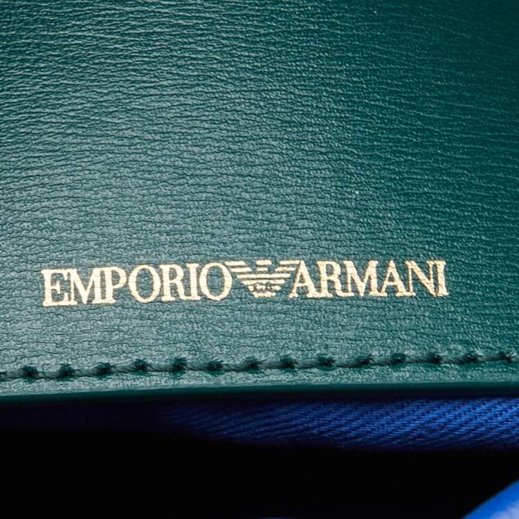 Pre Owned Emporio Armani Green Leather Bucket Bag
