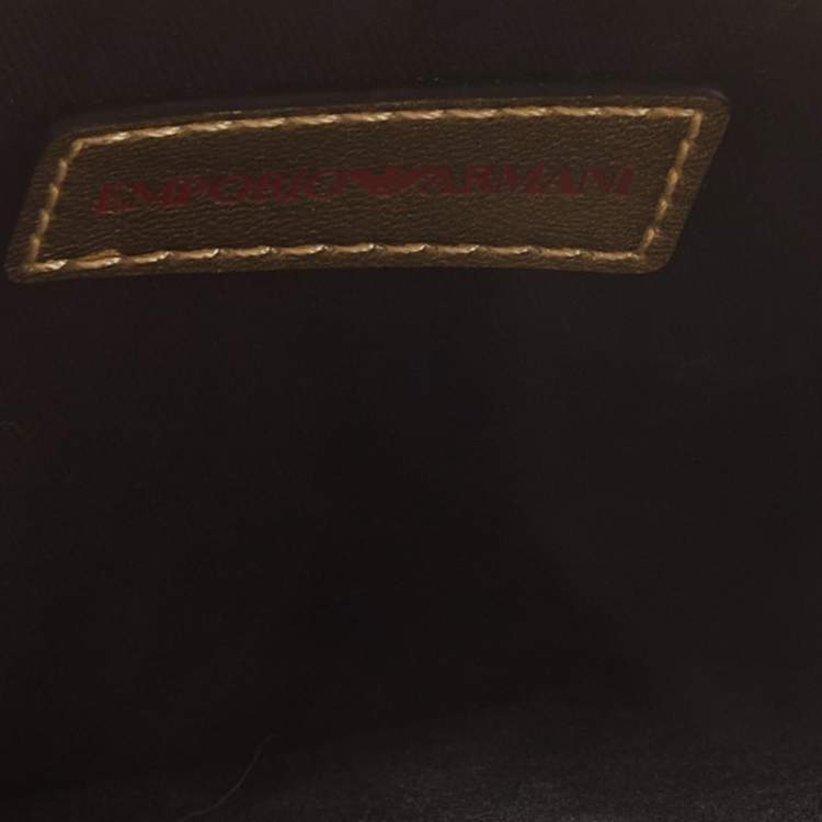 Pre Owned Emporio Armani Red/Gold Leather Pig Tassel Clutch
