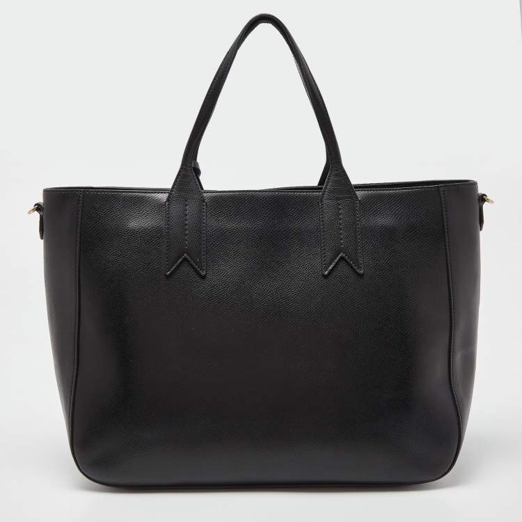 مملوكة مسبقًا Emporio Armani Black Leather Shopper Tote