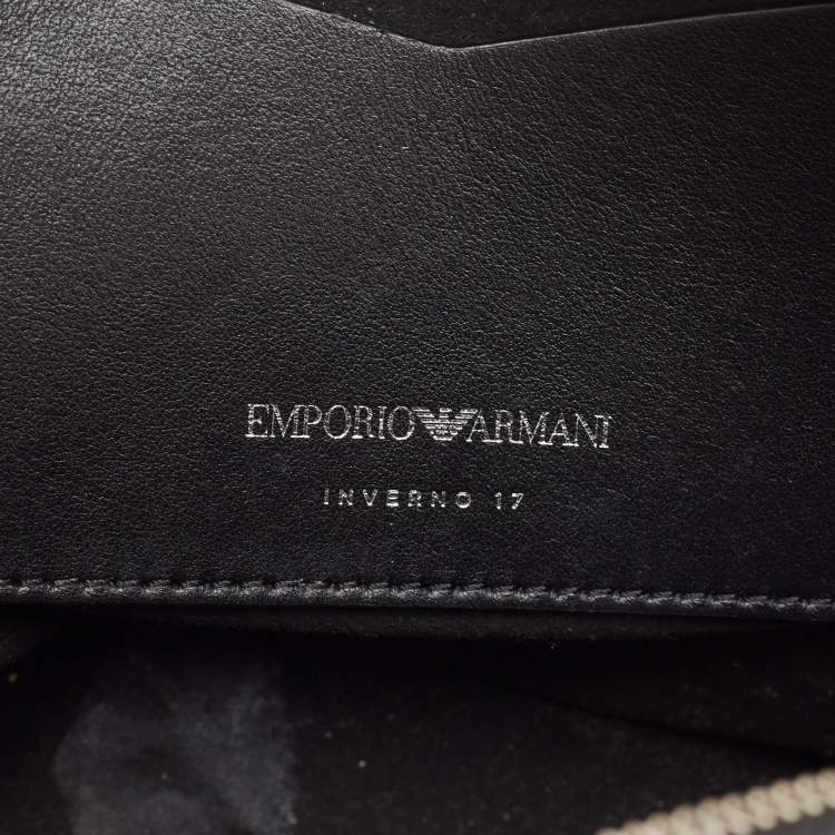 Pre Owned Emporio Armani Black Leather Camera Bag
