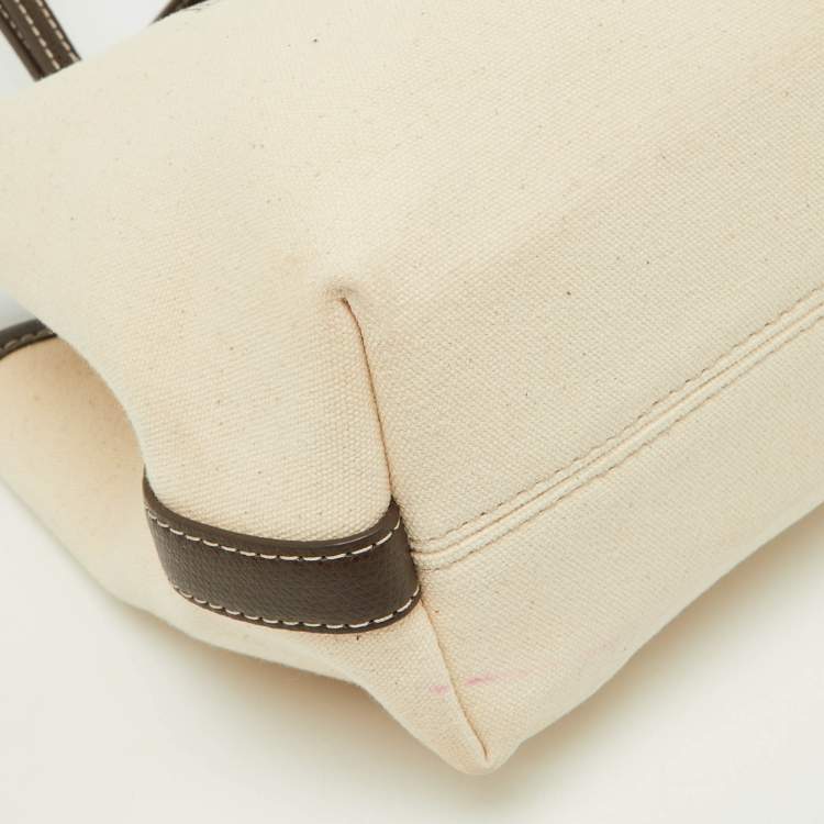 Pre Owned Emporio Armani Beige/Brown Leather Myea Tote