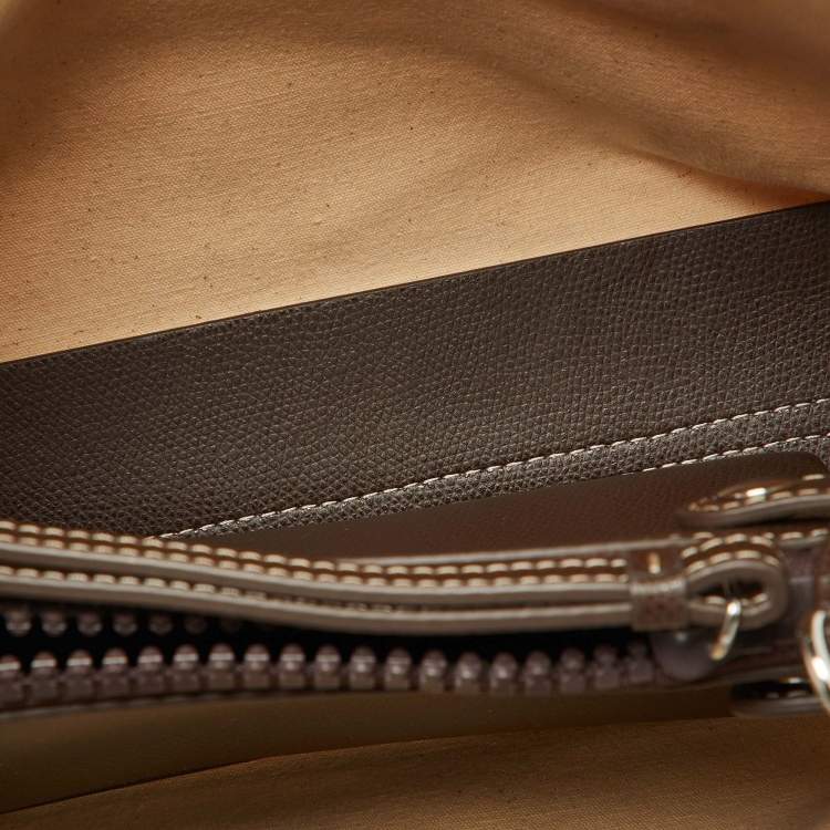 Pre Owned Emporio Armani Beige/Brown Leather Myea Tote