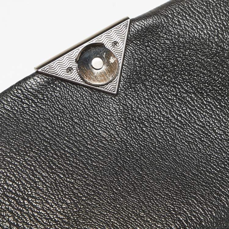 Pre Owned Emporio Armani Black Quilted Faux Leather Noelle Flap Shoulder Bag