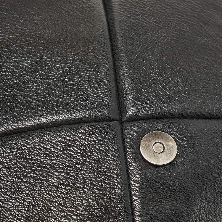 Pre Owned Emporio Armani Black Quilted Faux Leather Noelle Flap Shoulder Bag