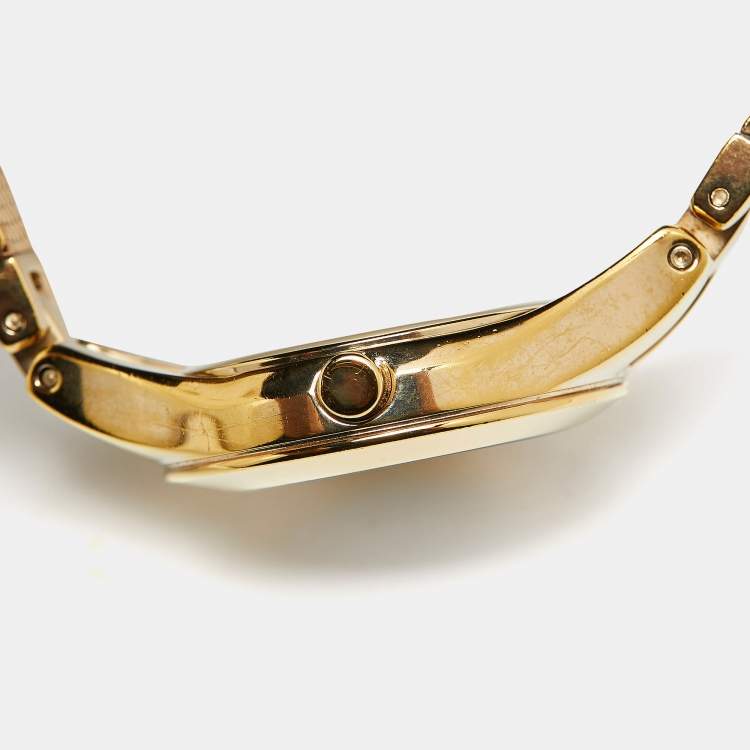 Pre Owned Emporio Armani Champagne Gold Tone Stainless Steel Classic AR7363 Women's Wristwatch 26 mm