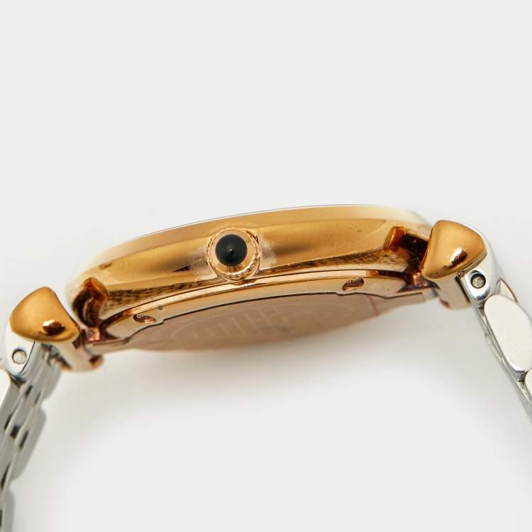 Pre Owned Emporio Armani AR1725 Vignette Grey Two-Tone Stainless Steel Women's Wristwatch 32 mm