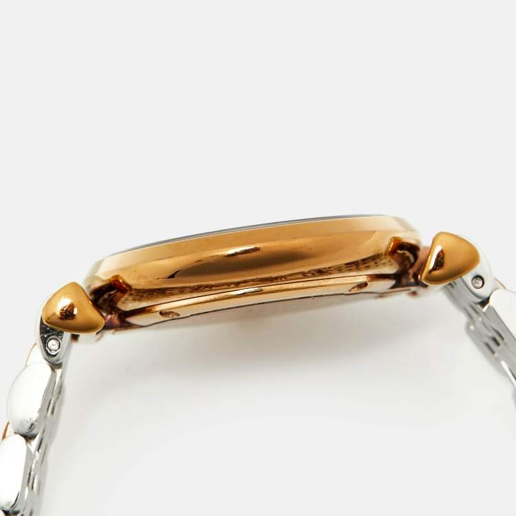 Pre Owned Emporio Armani AR1725 Vignette Grey Two-Tone Stainless Steel Women's Wristwatch 32 mm