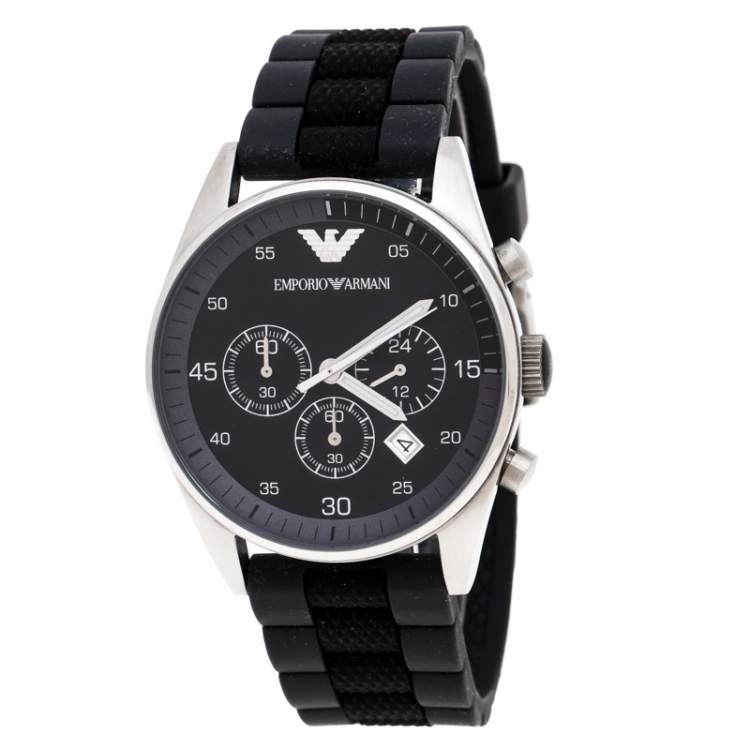emporio armani ar5866 men's black chronograph watch