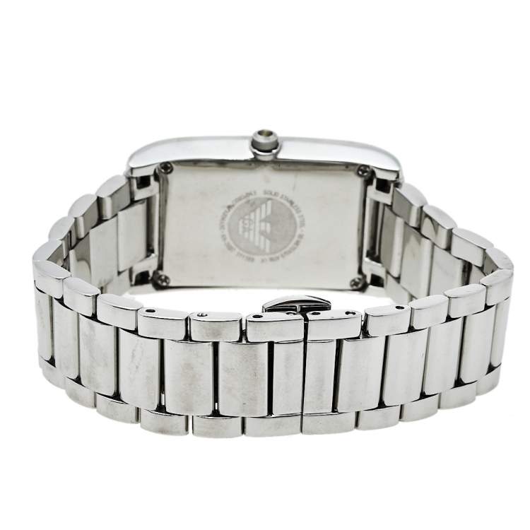 Pre Owned Emporio Armani Mother Of Pearl Stainless Steel Classic AR2037 Women's Wristwatch 24.50 mm