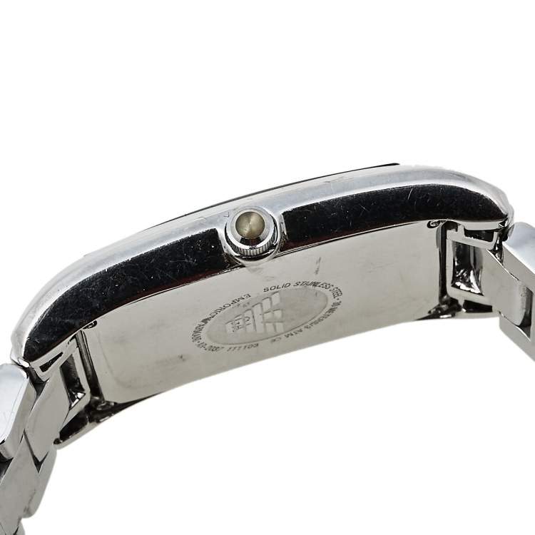 Pre Owned Emporio Armani Mother Of Pearl Stainless Steel Classic AR2037 Women's Wristwatch 24.50 mm