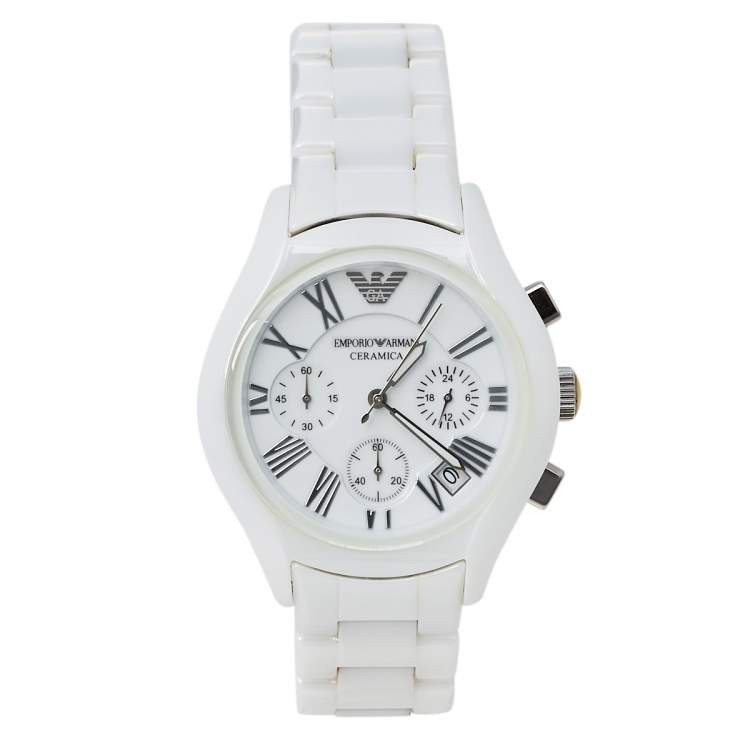 Emporio Armani White Ceramic Ceramica AR1404 Women's Wristwatch 38 mm ...