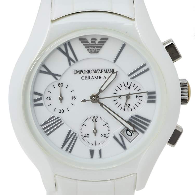 �مملوكة مسبقًا Emporio Armani White Ceramic Ceramica AR1404 Women's Wristwatch 38 mm