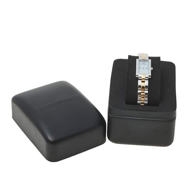 مملوكة مسبقًا Emporio Armani Blue Mother Of Pearl Stainless Steel AR3109 Women's Wristwatch 16 mm