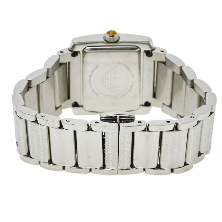 Pre Owned Emporio Armani Black Stainless Steel AR5708 Women's Wristwatch 27 mm