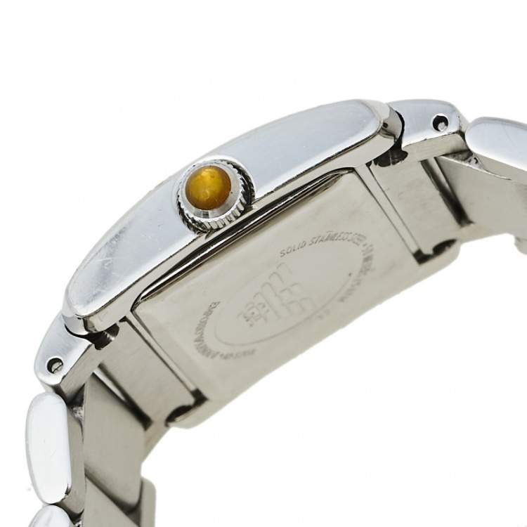 Pre Owned Emporio Armani Black Stainless Steel AR5708 Women's Wristwatch 27 mm