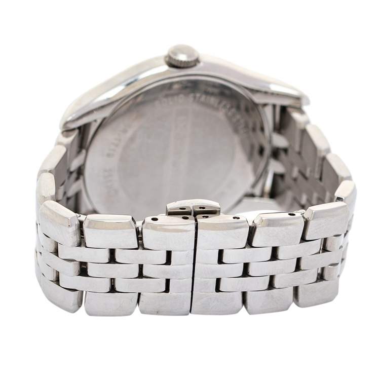 Pre Owned Emporio Armani Black Stainless Steel Classic AR1710 Women's Wristwatch 38 mm